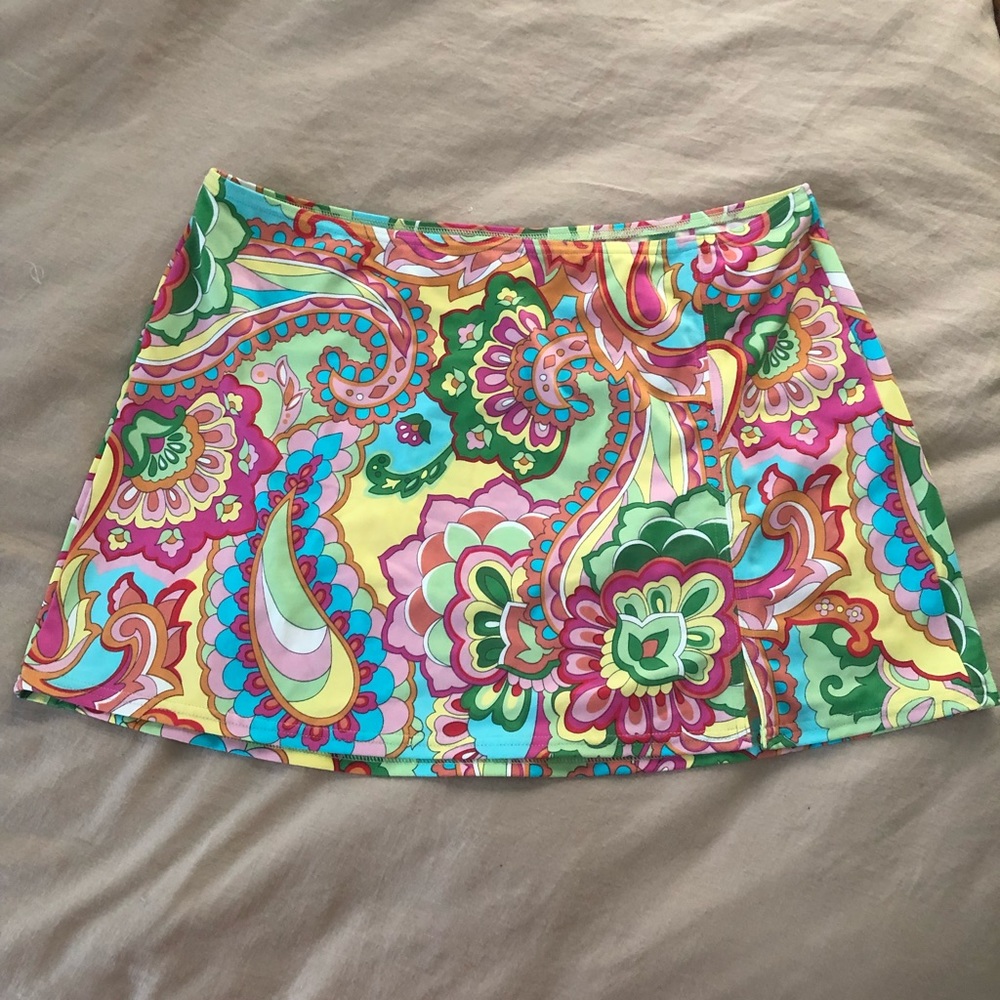 Vintage Lands’End Nylon Printed Mini-Skirt🐚